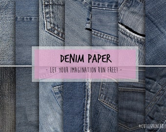 Digital Craft Paper - Denim Jeans pack printable digital download for scrapbooking - Craft Sheets - fabric clip art