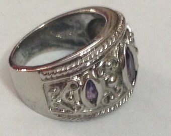 marquis amethyst wedding ring