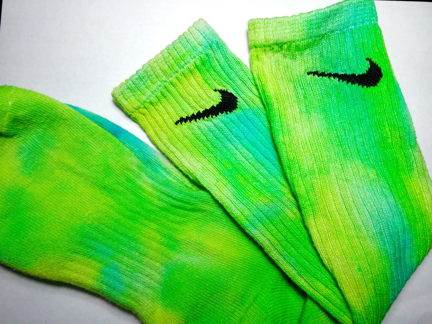 CUSTOM TiE DyE NiKE SOCKS Ocean Green