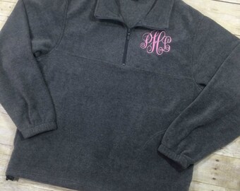 Monogram Fleece Quarter Zip | Monogram Quarter Zip Jacket | Monogram Sweatshirt | Monogram Pullover