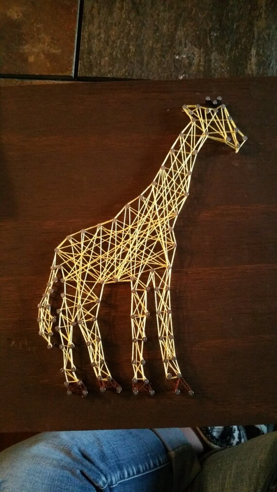String Art/Giraffe String Art/Safari String Art by megnicolecrafts