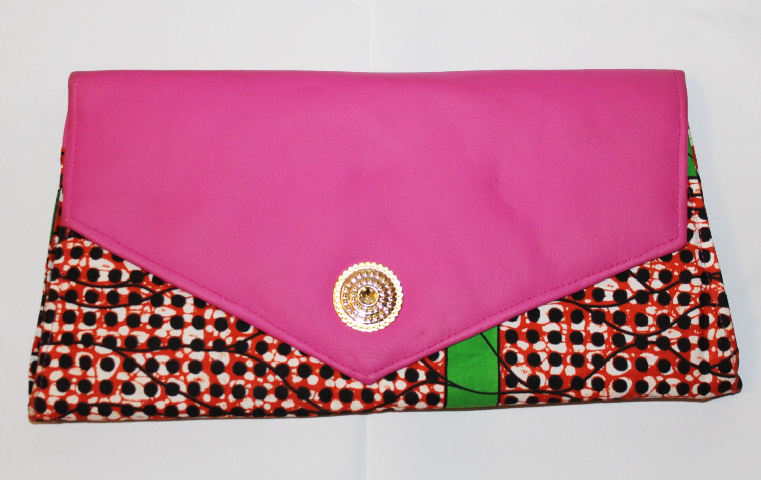 Large Ankara Clutch with inner pocket