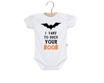 Halloween Baby. Halloween Bodysuit. Halloween Outfit. I Vant To Suck Your Boob. Funny Halloween Kids. Halloween Costume.