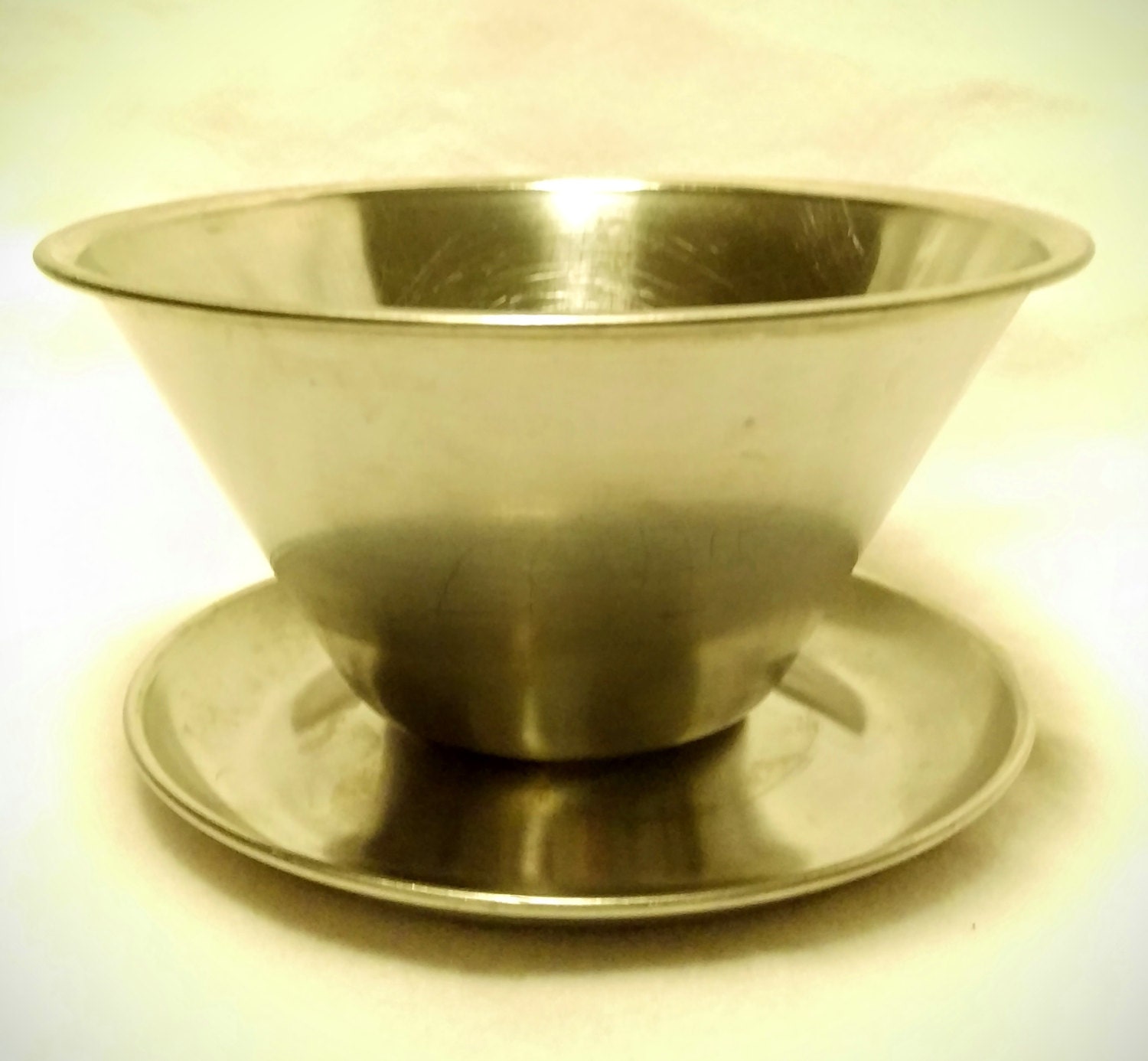 Danish Modern Mid Century Gravy Boat Stainless Steel Vintage Retro