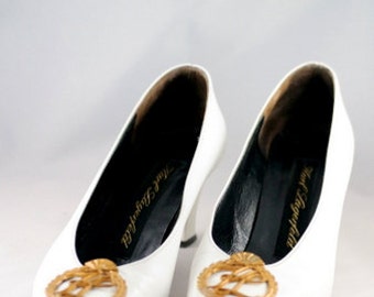 Vintage White Leather KARL LAGERFELD shoes / size