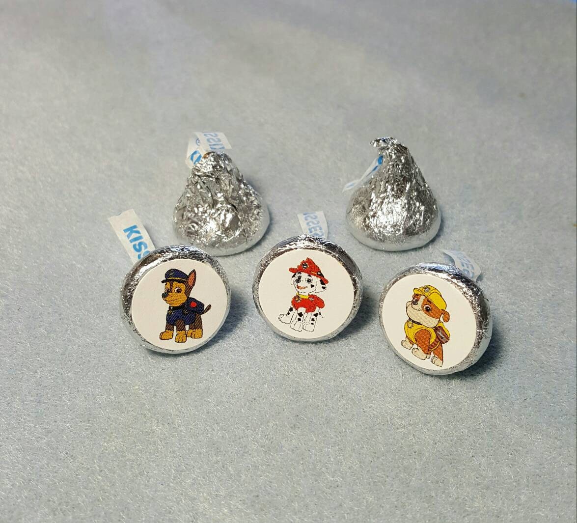 Paw Patrol Chase Marshall Rubble Cartoon Hershey Kiss