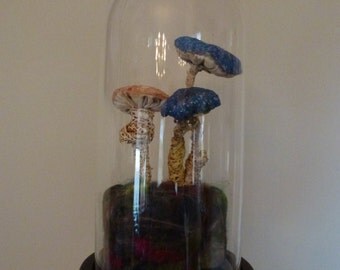 OOAK Machine Embroidered Textile Toadstools