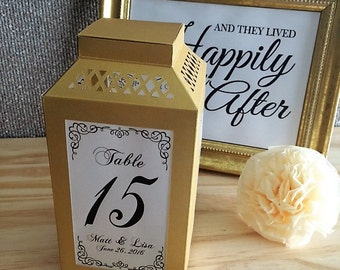 Table Numbers / Wedding Centerpiece / Paper Lanterns / Luminaries / Rehearsal Dinner Decorations / Rustic Lantern / Table Decorations