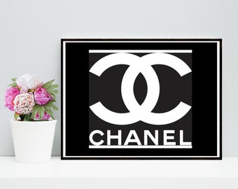 Printable Chanel Logo Fashion Print Coco Chanel by inthepinkprints