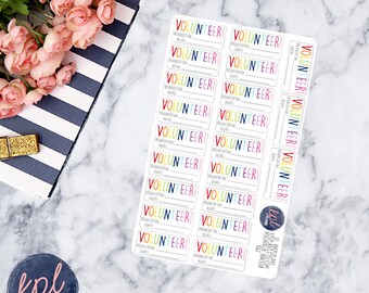 Volunteer Planner Stickers. Set of 21. Perfect for Erin Condren Life Planners! 062