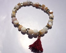 Bracelet SANDRA doré - adaptable avec Nacre naturelle