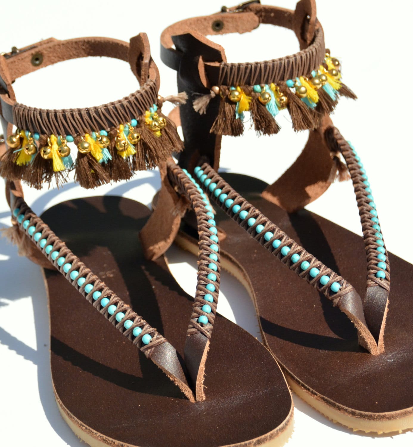 Sandals Bohemian Chic Leather Shoes Bohemian Style Leather
