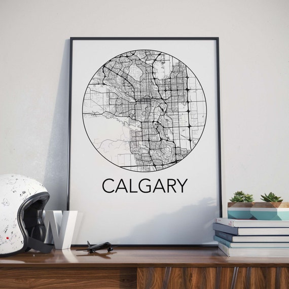 Calgary, Alberta Minimalist City Map Print