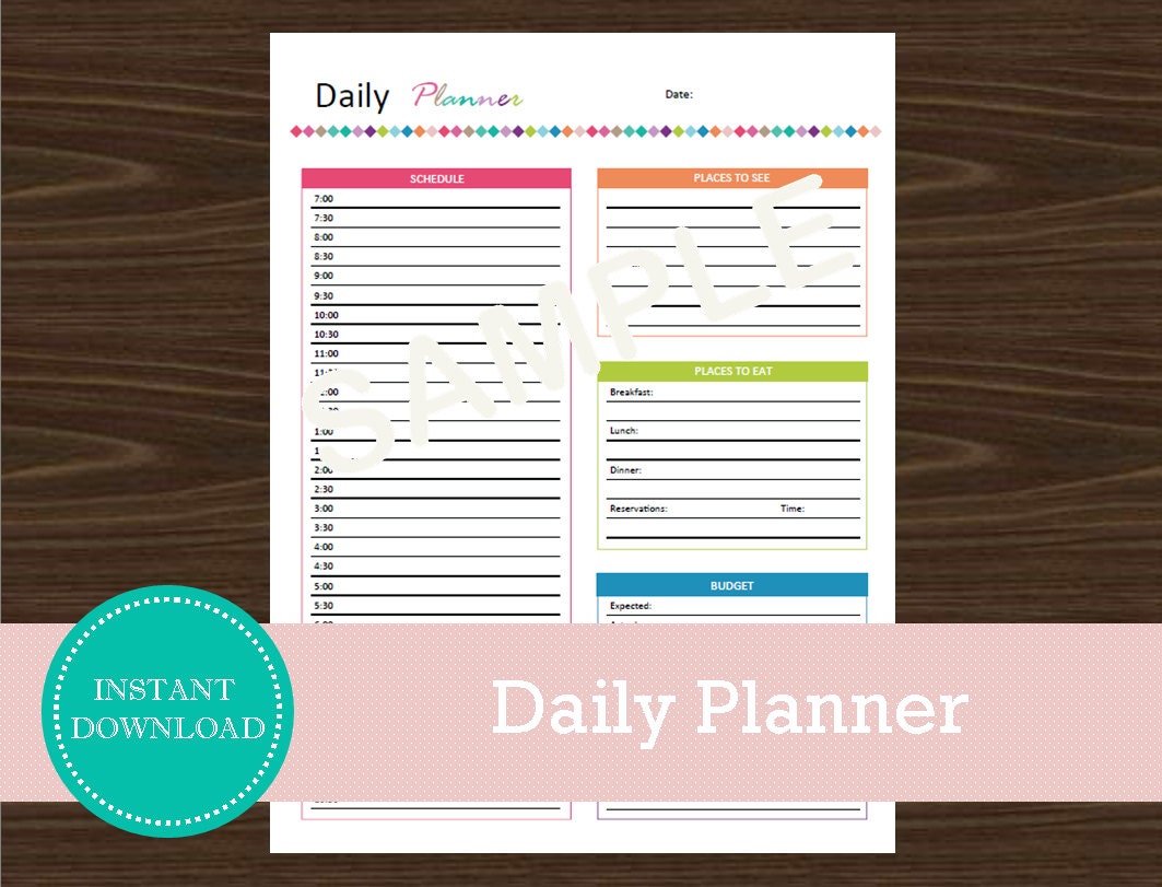 Daily Travel Planner Travel Planner Printable And Editable