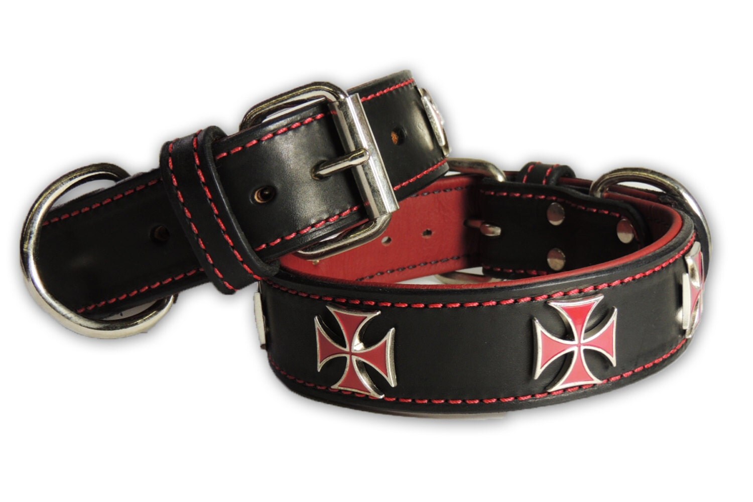 Maltese Cross Dog Collar by BlackCanyonLeather on Etsy