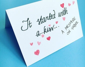 Tinder card, anniversary, Valentine's Day, POF, online dating, for boyfriend, girlfriend, personalised