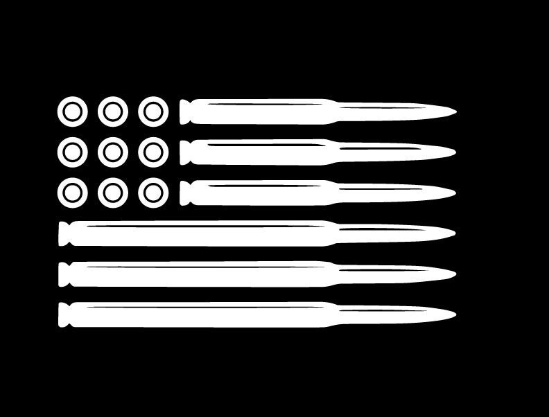 American Flag Bullet Decal
