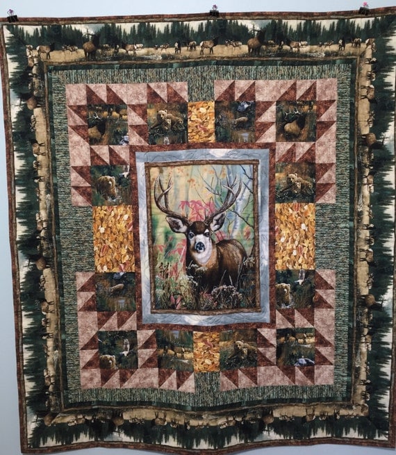 Items similar to Hunting Quilt with Animals on Etsy