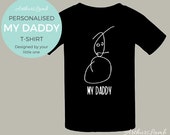 Personalised My Daddy T-Shirt,Personalized My Daddy Shirt,Childs Drawing Shirt,Personalised Fathers Day Gift,Personalized Fathers Day Gift