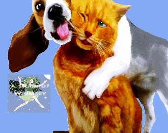 Okay, Okay! I Love you too! is a Humorous Giclee Print Wall Art or Trading card for Animal Lovers