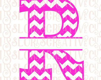 Split letter Cheveron Letter monogram R SVG Cut file Cricut explore file