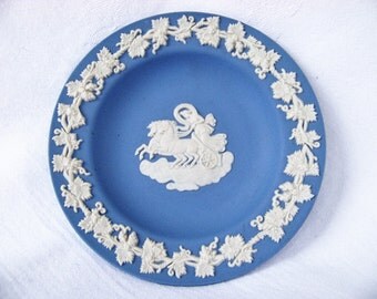 Vintage Wedgwood Blue Jasperware Pin Dish