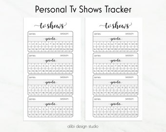 Tv Shows • Personal TV Shows Tracker • Personal Planner Inserts • Tv Shows Organizer • Personal Printable • Personal Filofax, kikki K medium