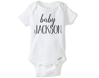 Personalized Last Name Onesie, Cute Onesie, Baby Bodysuit