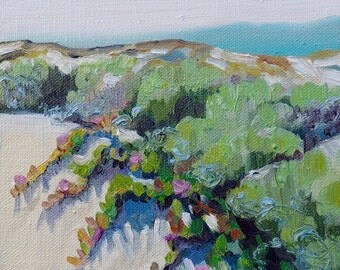 Pismo Beach, California, Sand Dunes Landscape, Original Oil Painting