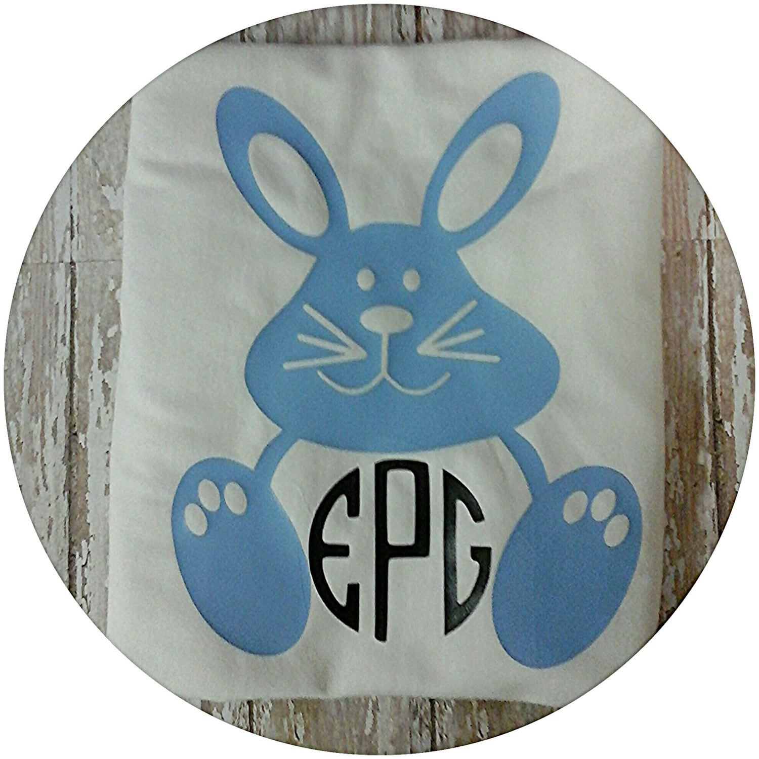 Baby Boy Vinyl Onesie Easter Bunny Boy with Monogram