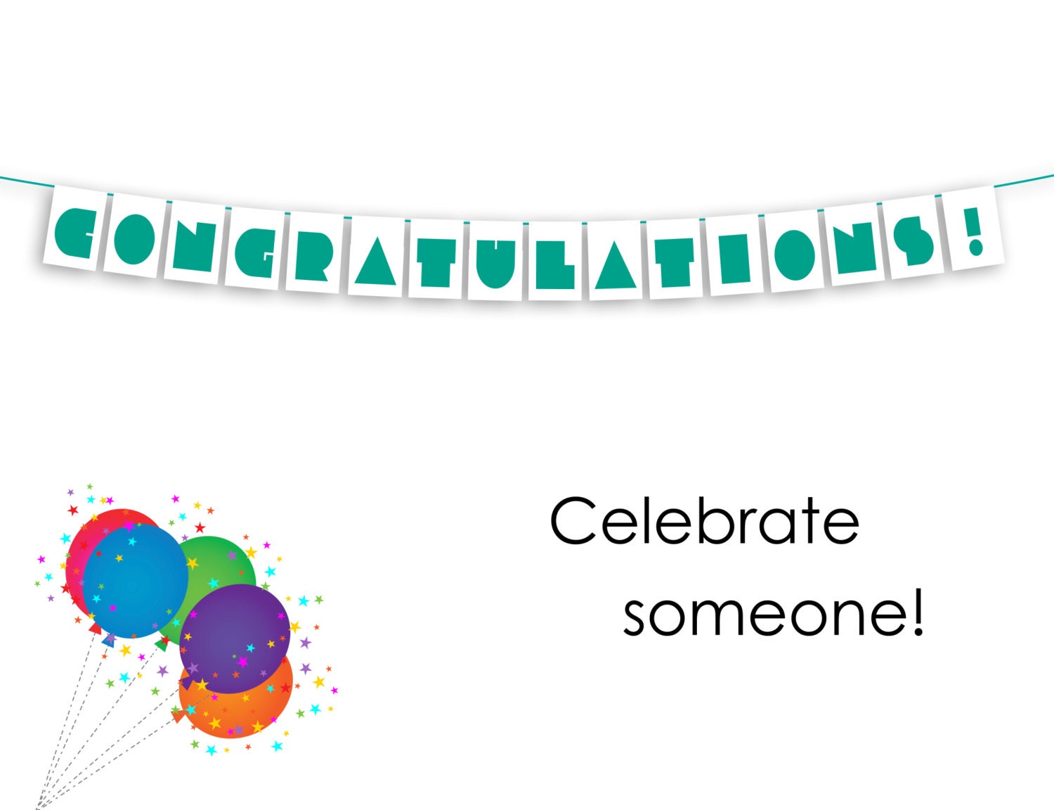 Teal Congratulations Banner Teal By Alittlebitofmuchness On Etsy