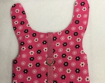 X-Small Dog Harness, Pretty in Pink Dog Harness, daisies Dog Harness ...