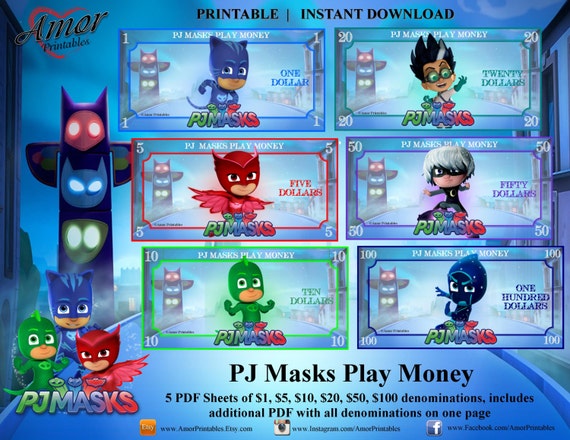 PJ Masks Play Money