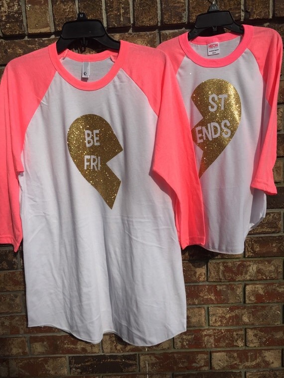 Neon pink Best Friends shirts by SweetLittleLoveCo on Etsy