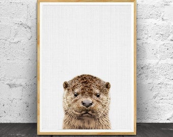 Otter Print, Nursery Animals, Nursery Animal Print, Nursery Decor, Baby Animal Print, Baby Nursery Art, Nursery Wall Art, Nursery Decor