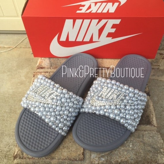 sparkly nike slides