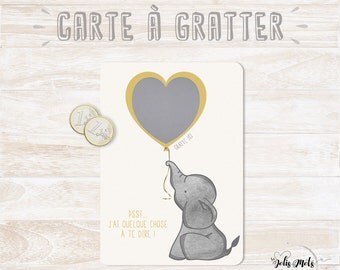 VERSION French - Scratch - card Godfather - godmother - elephant Theme request