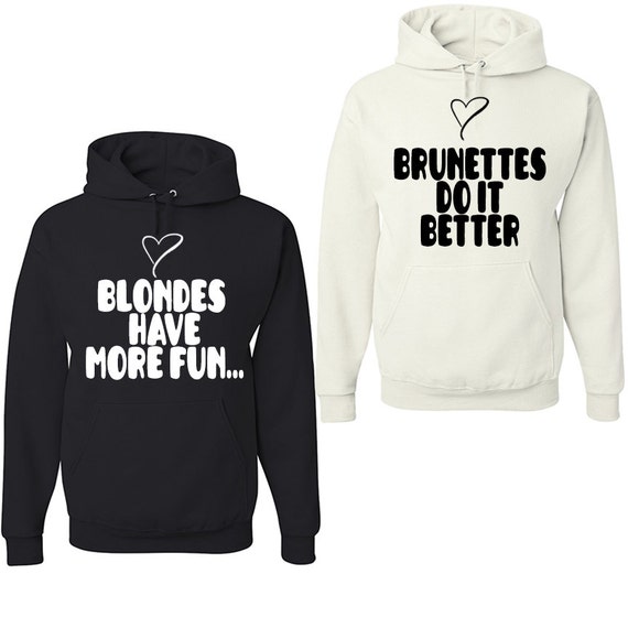 blonde and brunette best friend sweatshirts