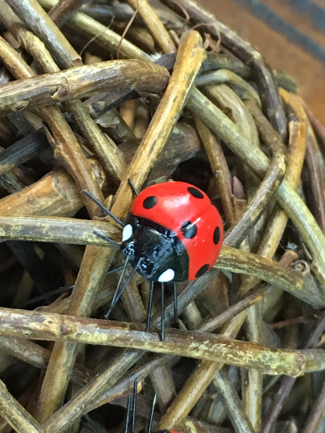 Ladybug Floral Picks Set of 8 Perfect for by AdrisaCraftCo