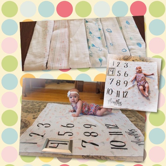 Monthly milestone baby blanket by 4EverYoungDesigns1 on Etsy