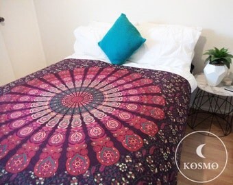 Pink mandala tapestry beach throw- Free Spirit