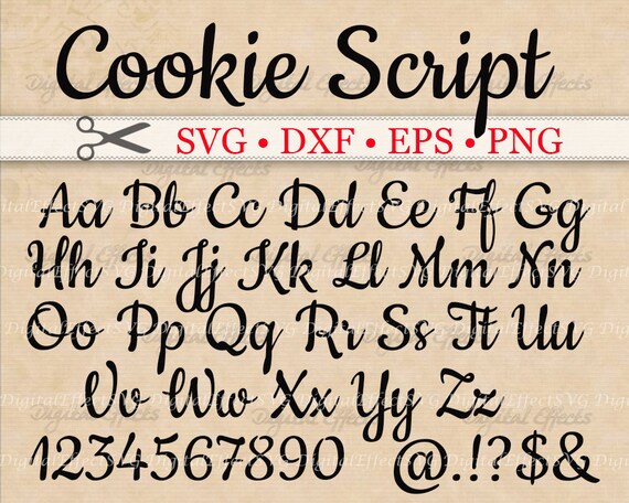 COOKIE Script SVG Handwriting Font Retro Script Monogram