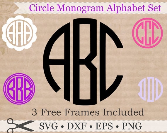 Circle Monogram SVG Eps Dxf Png Files Circle Monogram Svg