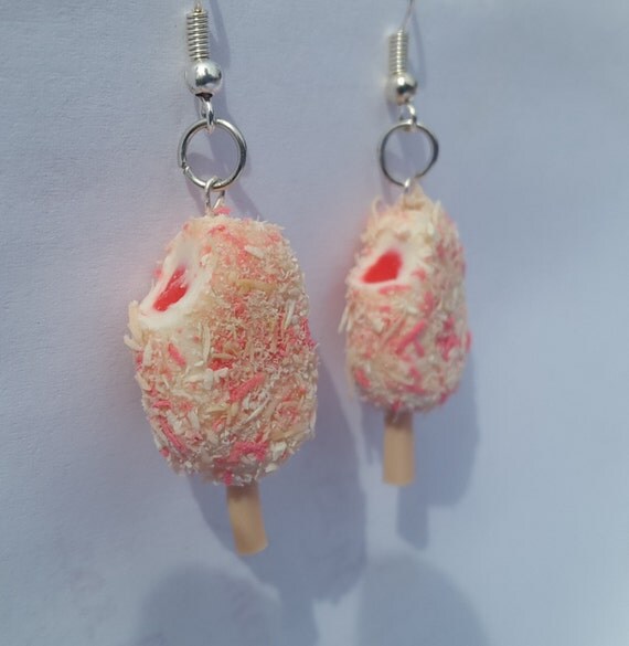 Strawberry Shortcake Earrings Polymer Clay by Claymazingjewelry