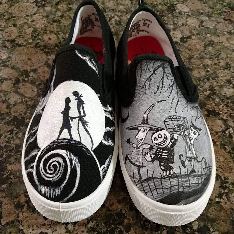 CUSTOM SHOES Nightmare Before Christmas hand by