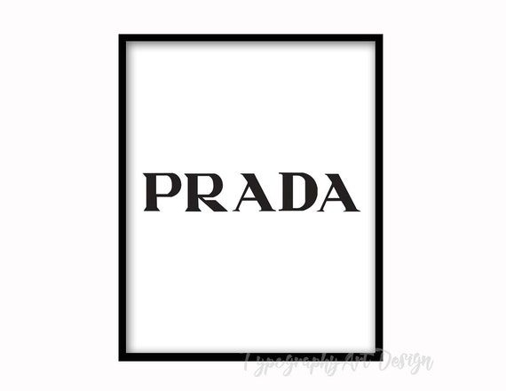 Items similar to PRADA Fashion Print, Typography Wall Art Print