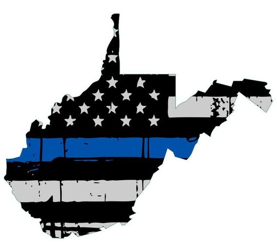 Thin blue line decal State of West Virginia by CelidonPatchInc