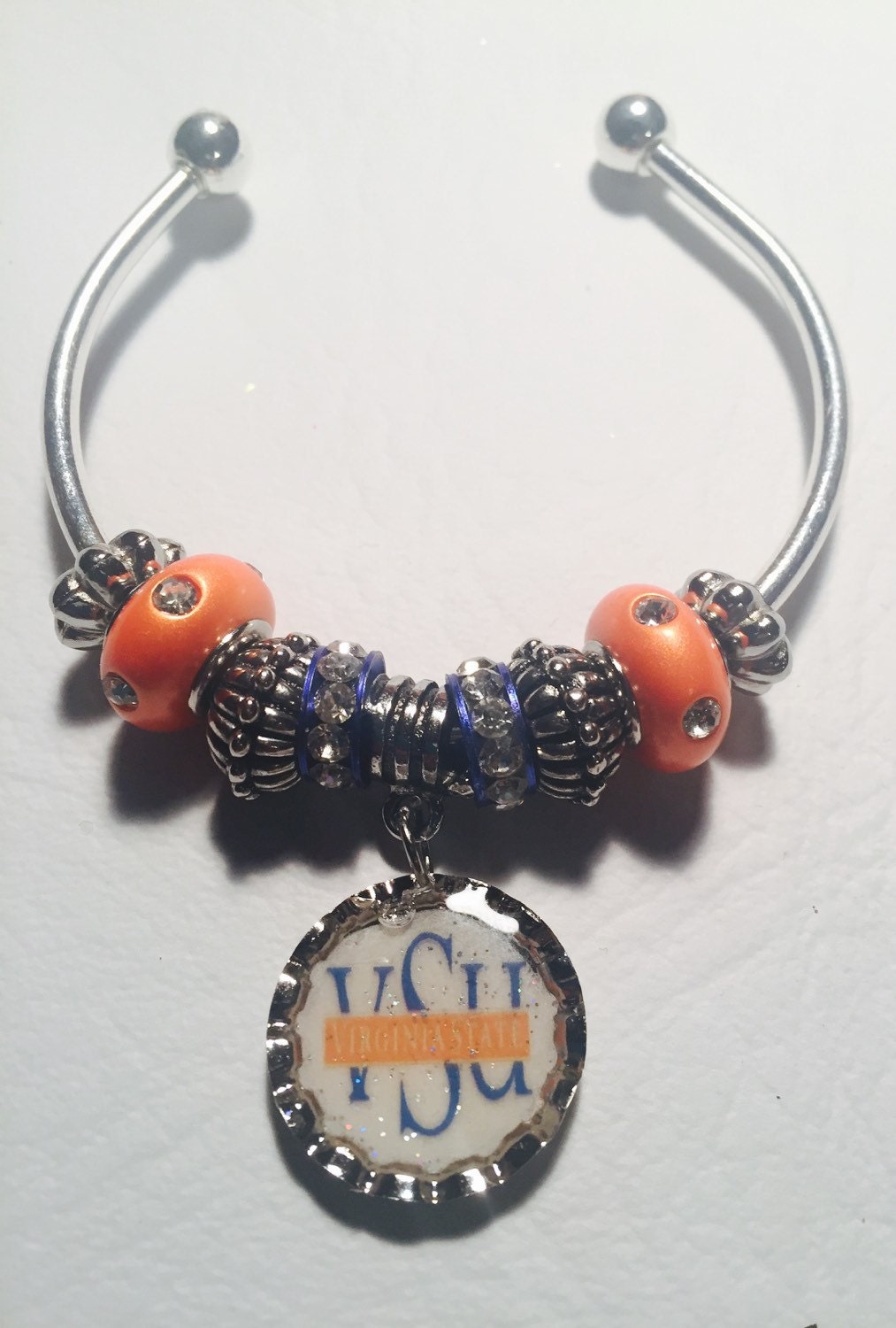 Virgina State University Charm Bangle by poshygreeks on Etsy