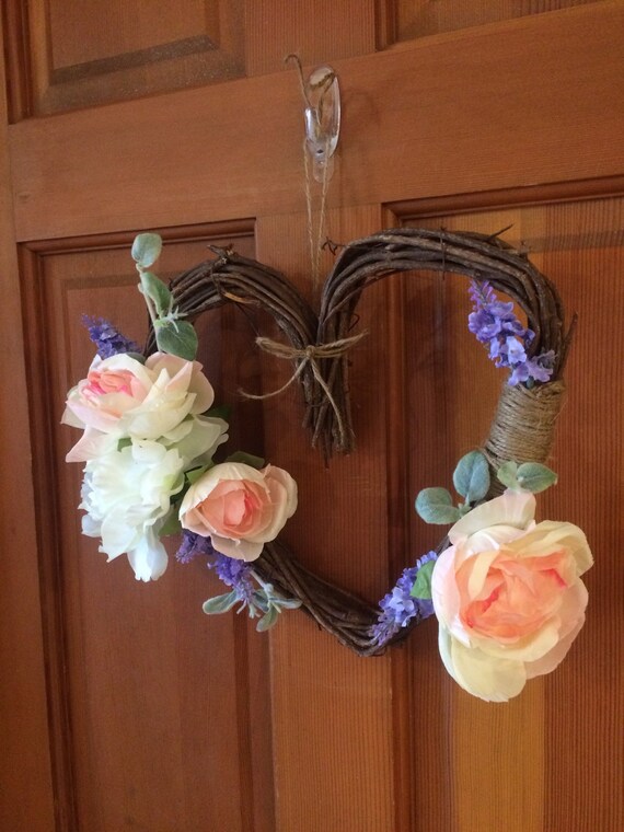 Floral heart wreath