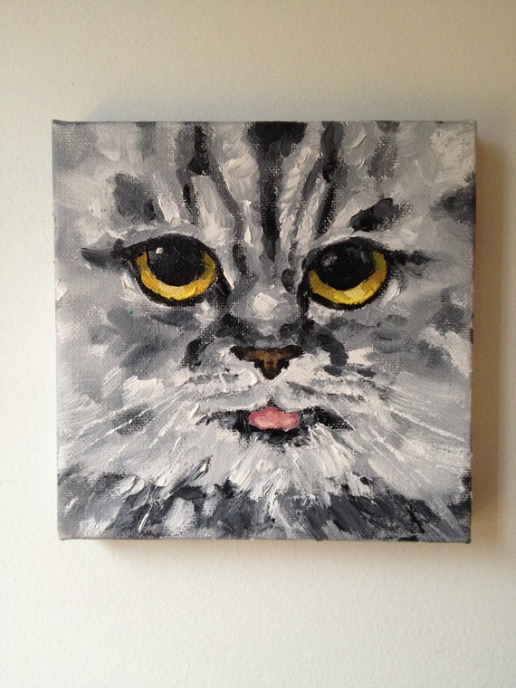 Items similar to Custom pet portrait, custom cat painting ...